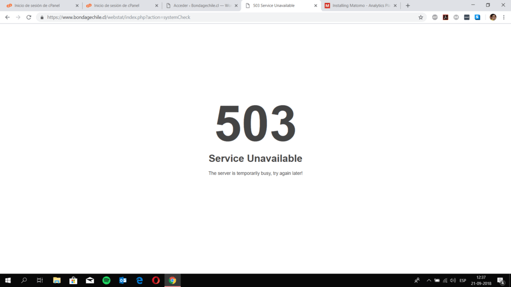 halaman internet http error 503